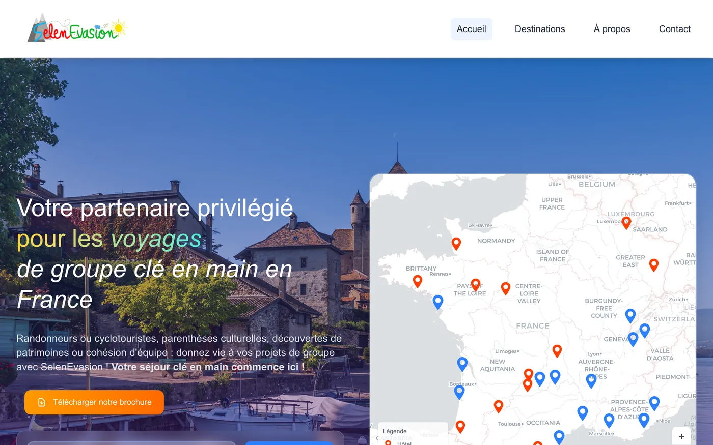 Page d'accueil de SelenEvasion