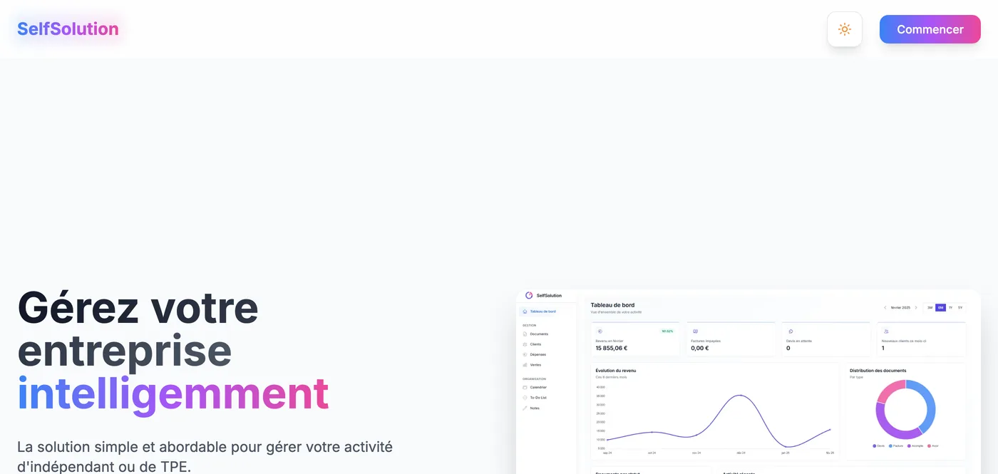 Interface de Self Solution