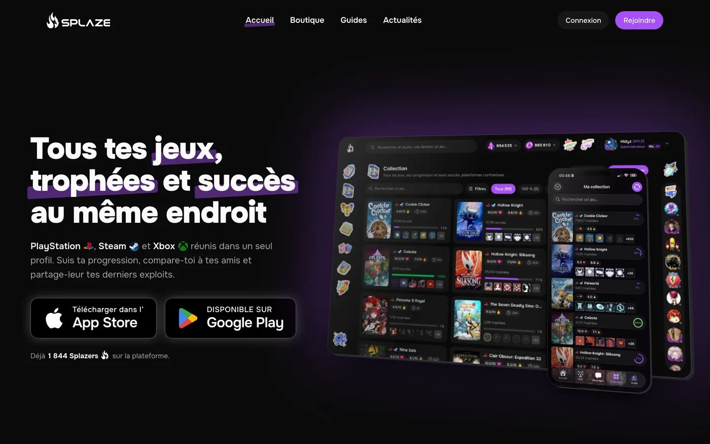 Page d'accueil de Splaze